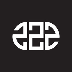 ZZZ letter logo design. ZZZ monogram initials letter logo concept. ZZZ letter design in black background.