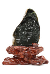 Jade ornaments on white.