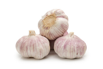 fresh garlic isolated on white background 