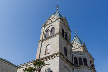 Fototapeta premium 大谷石の外壁で作られてた宇都宮の松が峰教会