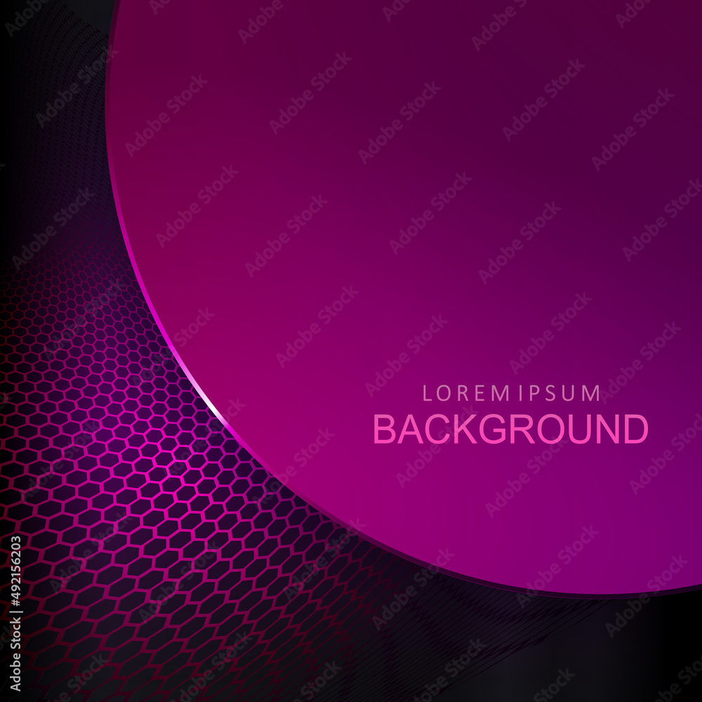 Canvas Prints mesh illustration in purple hue with round shiny frame