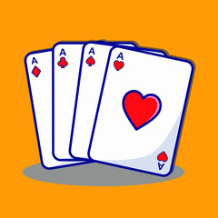 playing icon four card premium vector