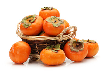 persimmon on white background