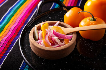 Cebolla Morada Picada. Chopped purple onion with manzano chili and spices, a very popular...