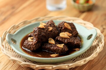 Malbi Daging Sapi Palembang, Sweet Beef Stew from South Sumatra., Indonesia.