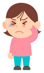 目がかゆい女性_主線なし