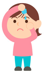目薬をさす女性_主線なし