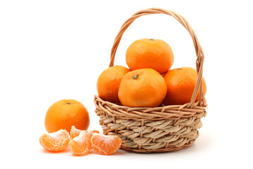 Orange mandarin or tangerine fruit isolated on white background