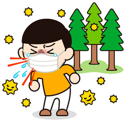 花粉症に苦しむ男性