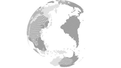Fototapeta premium 地球 ビジネス ニュース ブロック 白背景 [別Verあり]