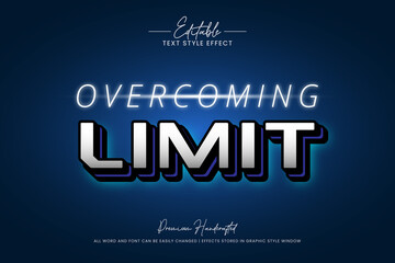 Overcoming Limit 3d Text Style Effect. Editable illustrator text style.