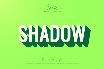 Shadow Green 3d Text Style Effect. Editable illustrator text style.