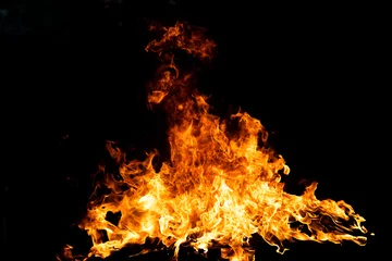Foto op Canvas Blaze brand vlam textuur voor banner achtergrond. © Volodymyr