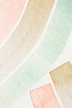 Watercolor wall Art Abstract Stripes Background
