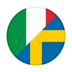 Fototapeta premium round icon with sweden and italy flags. vector illustration isolated on white background