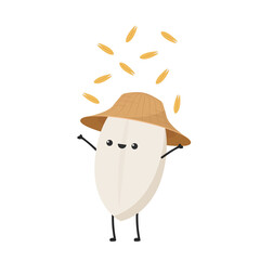 Rice character design. rice vector on white background. Paddy vector.