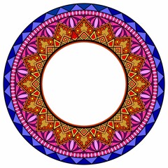Colorful Decorative round ornaments. Mandala Patterns. Oriental vector, Anti-stress therapy patterns. Weave design elements.