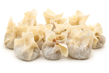 Ravioli Siu Mai on white background