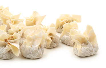 Ravioli Siu Mai on white background
