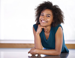 The magic Im going to work in this kitchen.... Portrait of an attractive young woman standing in...