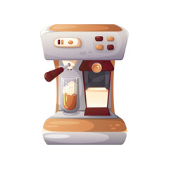 Cartoon coffee maker on a white background.