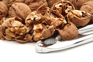 walnuts on a white background