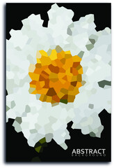 Mosaic flower portrait style painting. Abstract background. EPS 10.