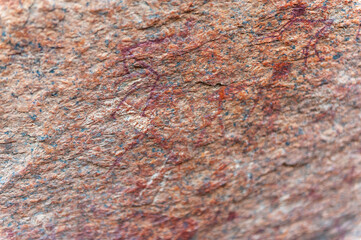 Detail of the prehistoric rock paintings of the San People in Western Namibia, near Spitzkoppe.