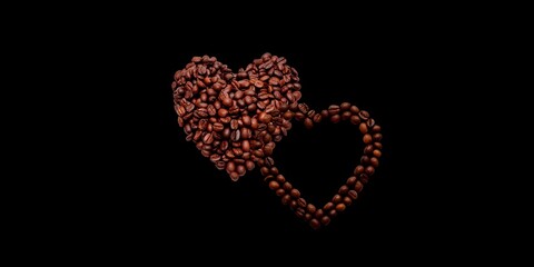 heart of coffee beans