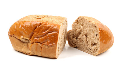 Bread on isolated white background.