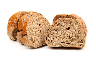 Bread on isolated white background.