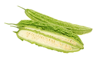 Bitter melon , Bitter gourd on white background