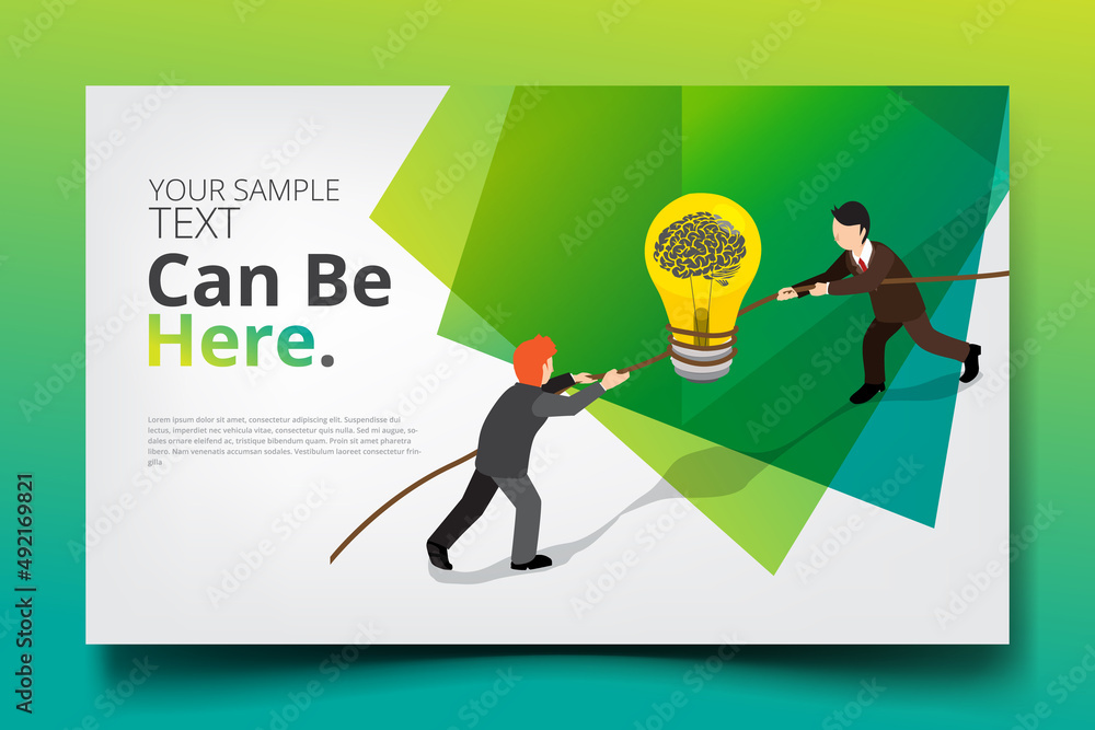 Poster business idea creative for success isometric concept
