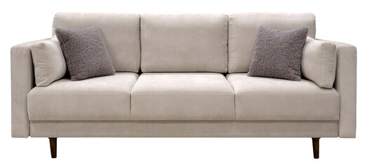 Sofa isolated on white background. Back view. Including clipping path
