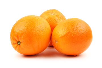 Whole orange fruit and his segments or cantles isolated on white background cutout