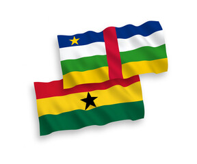 Flags of Central African Republic and Ghana on a white background