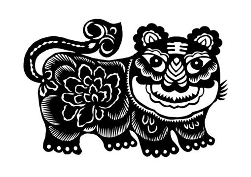 Traditional Paper cut tiger art And craft