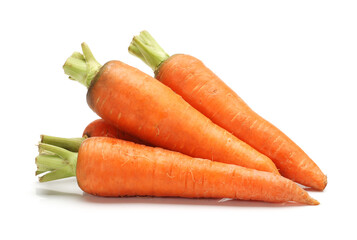 Fresh carrot on a white background