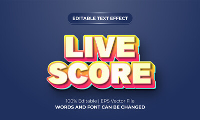 Live score 3d editable text effect