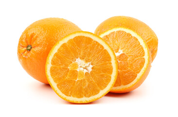 Orange mandarin or tangerine fruit isolated on white background