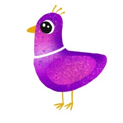 Violet  bird cartoon