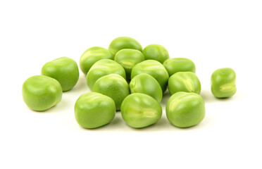Fresh peas on white background