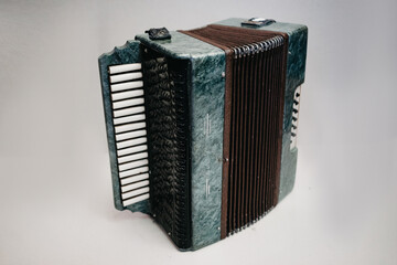 Close-up accordion on a white background