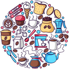 Coffee Element Doodle Icon