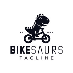 Jurassic Bike Logo black silhouette. Dinosaur on Bicycle logo stock vector Illustration of crocodile tshirt other. 