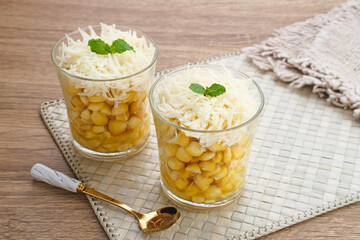 Jasuke (Jagung Susu Keju) is a traditional Indonesian snack, steamed sweet corn mixed with milk and grated cheese.
