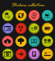 Internet, server, network icons set