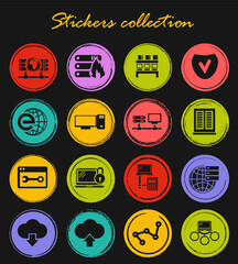 Internet, server, network icons set