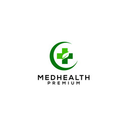 Green Health logo vector icon illustration design Premium Vector