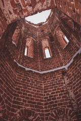 Interior view of the old ruined tower